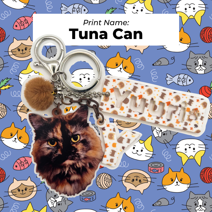 Acrylic Pet Bag Charm: Cat Pompom Set