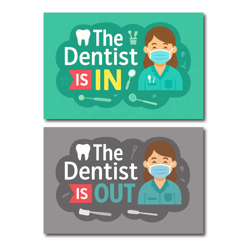 Door Sign: Dentist Female Green