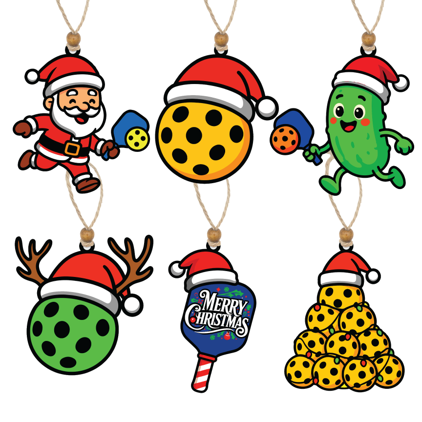 Acrylic Christmas Ornament: Pickleball Set