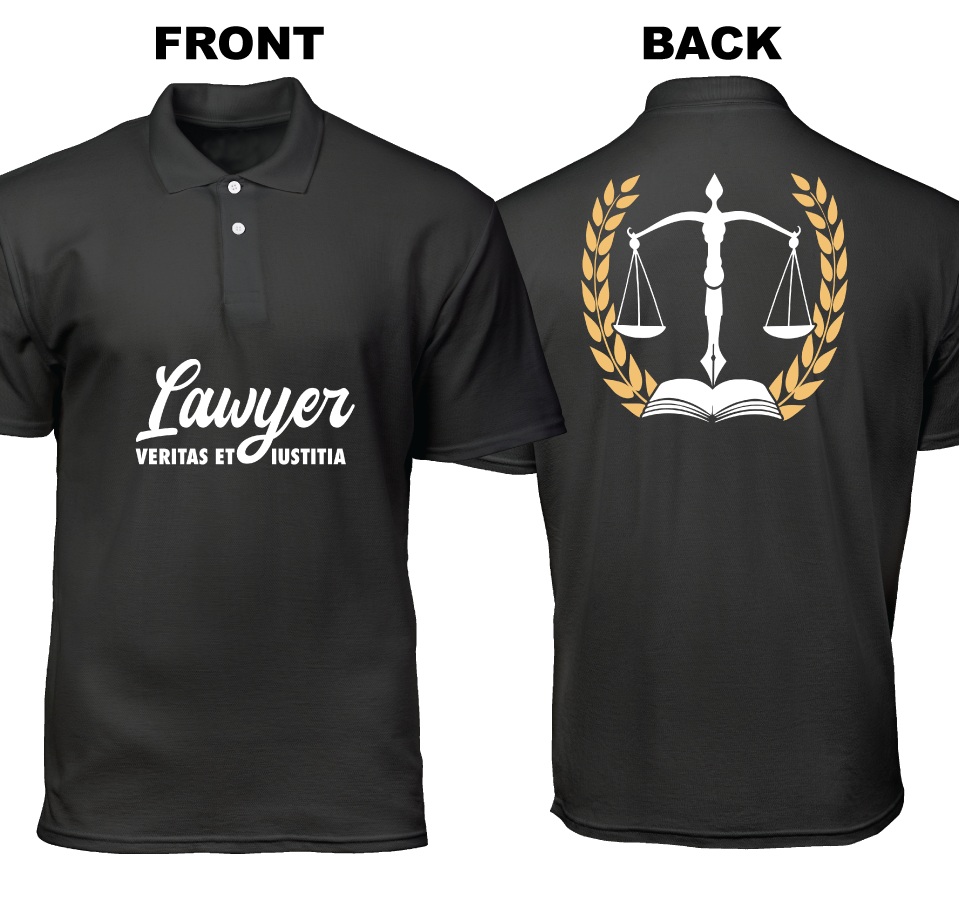 Cotton Polo Shirt: Veritas et Iustitia (Front and Back)