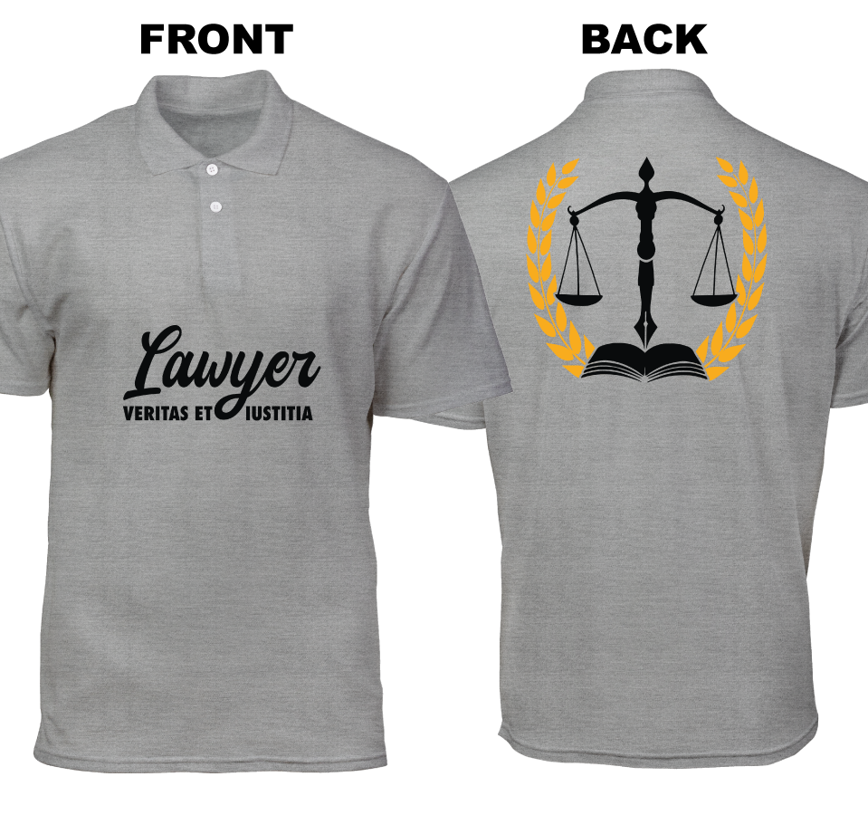 Cotton Polo Shirt: Veritas et Iustitia (Front and Back)