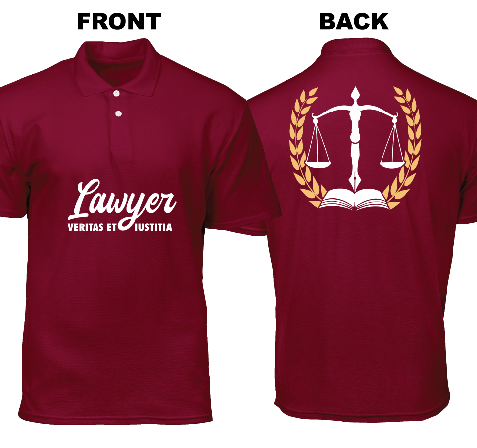 Cotton Polo Shirt: Veritas et Iustitia (Front and Back)