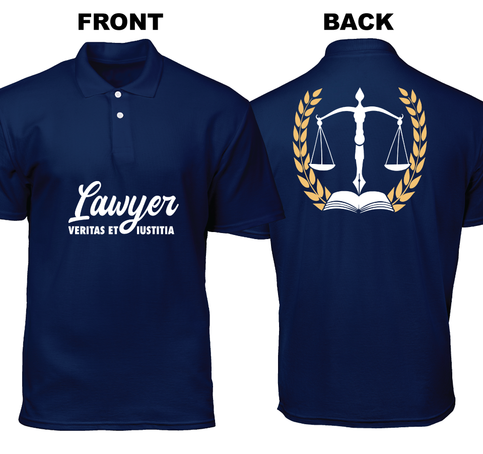 Cotton Polo Shirt: Veritas et Iustitia (Front and Back)