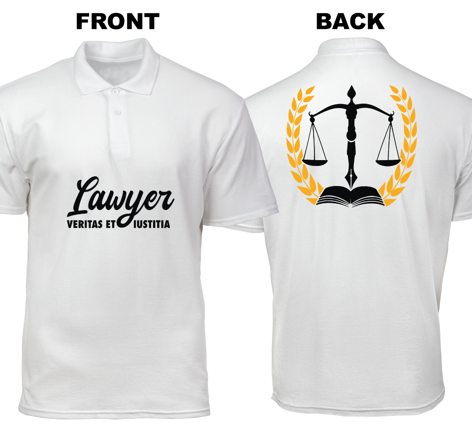 Cotton Polo Shirt: Veritas et Iustitia (Front and Back)