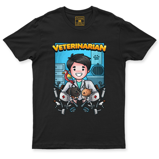 C. Spandex Shirt: Veterinarian Blue Male