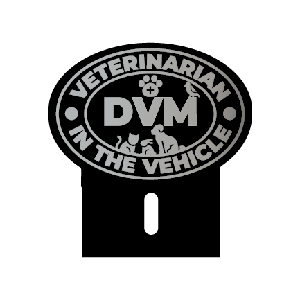 Acrylic Car Emblem: DVM Veterinarian