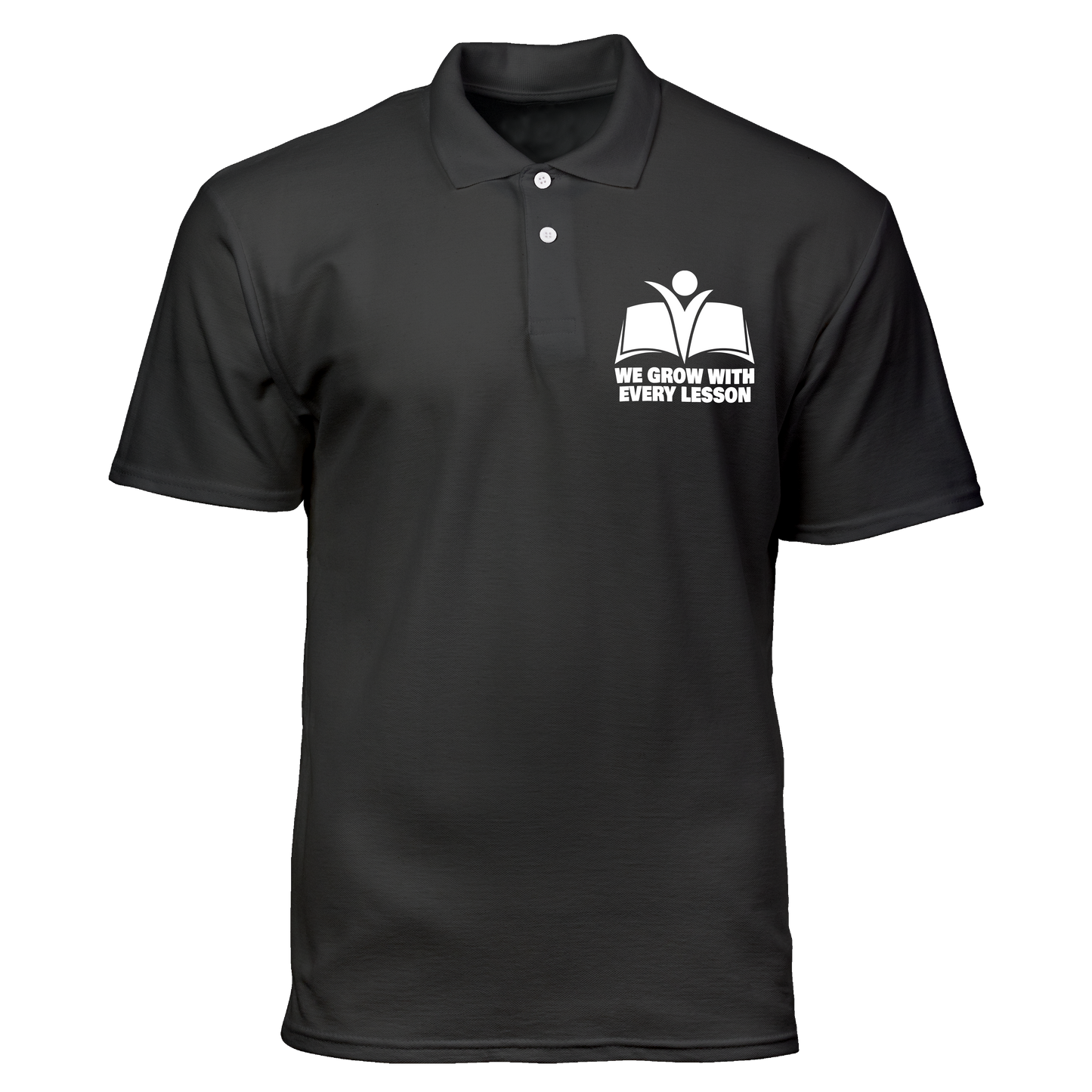 Cotton Polo Shirt: We Grow with Every Lesson Pocket