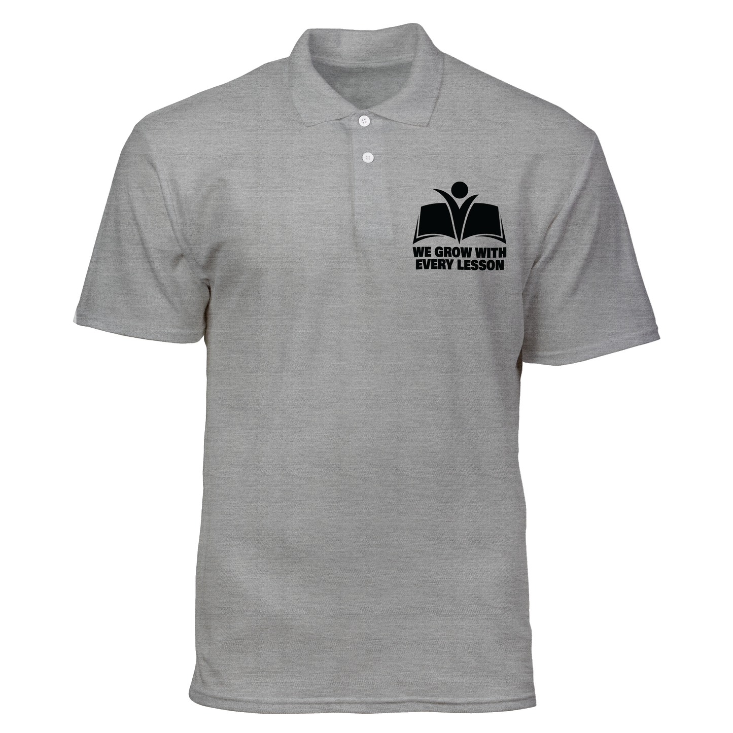 Cotton Polo Shirt: We Grow with Every Lesson Pocket