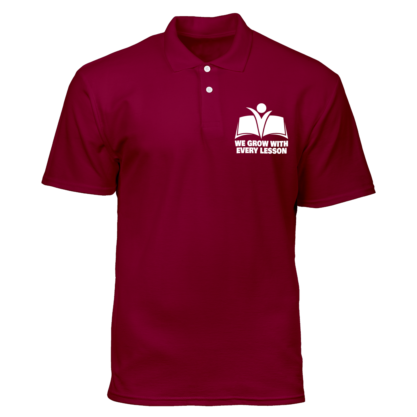 Cotton Polo Shirt: We Grow with Every Lesson Pocket
