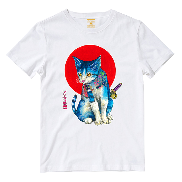 Cotton Shirt: Yakuza Cat