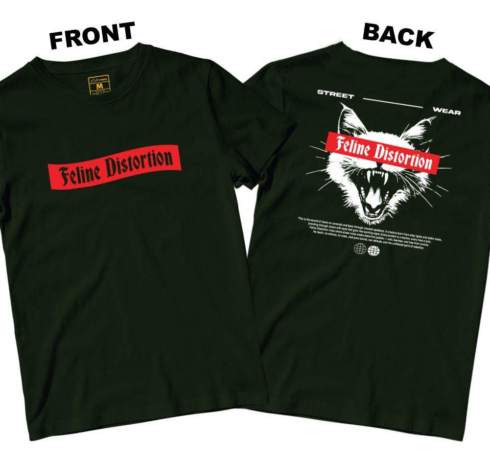 Cotton Shirt: Feline Distortion (Front and Back)