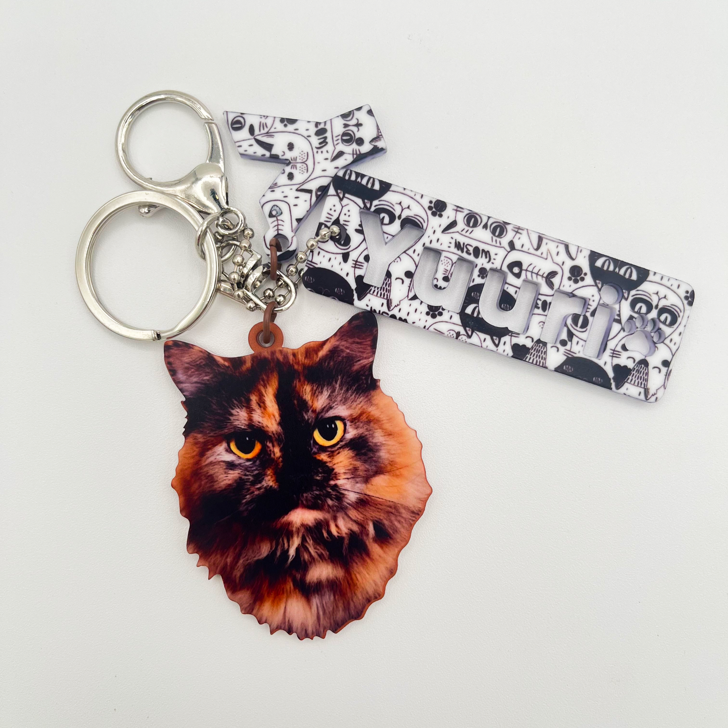 Acrylic Pet Bag Charm: Cat Name Set