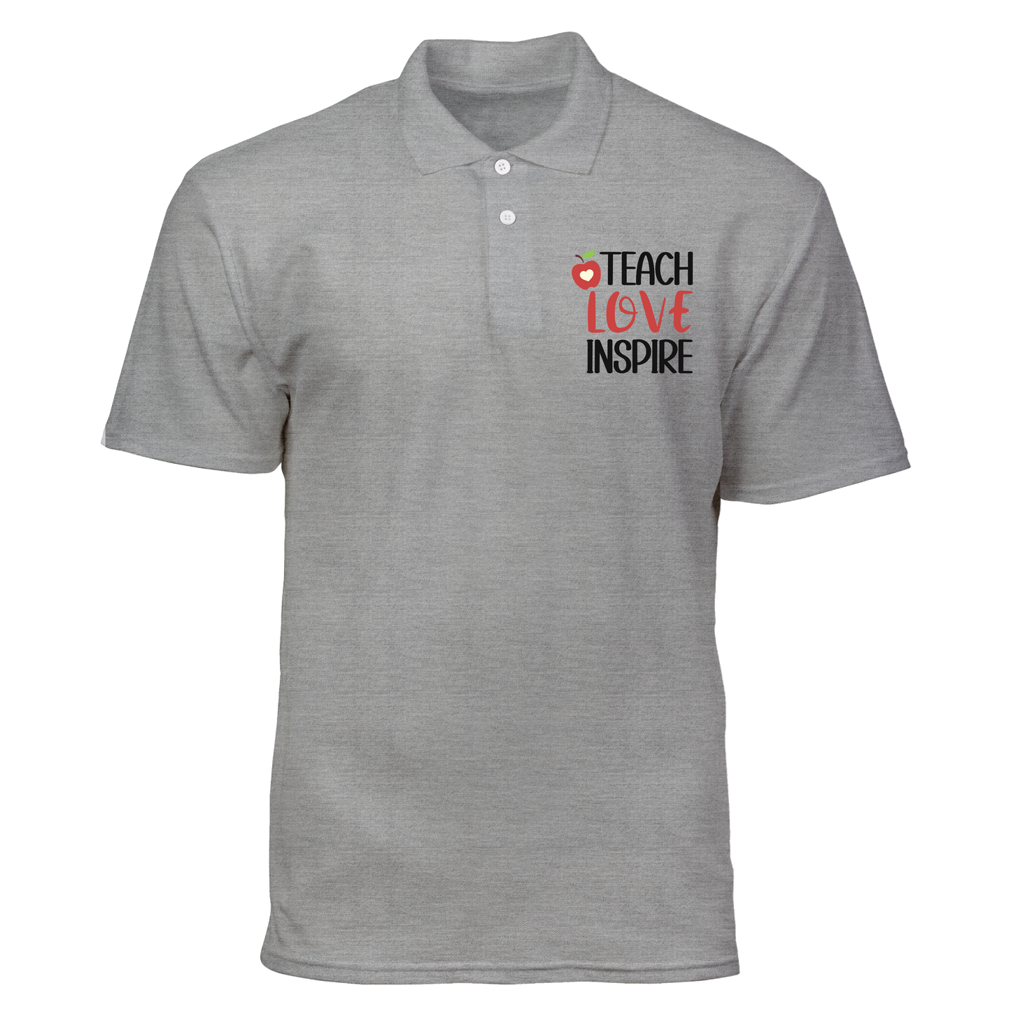 Cotton Polo Shirt: Teach Love Inspire Pocket