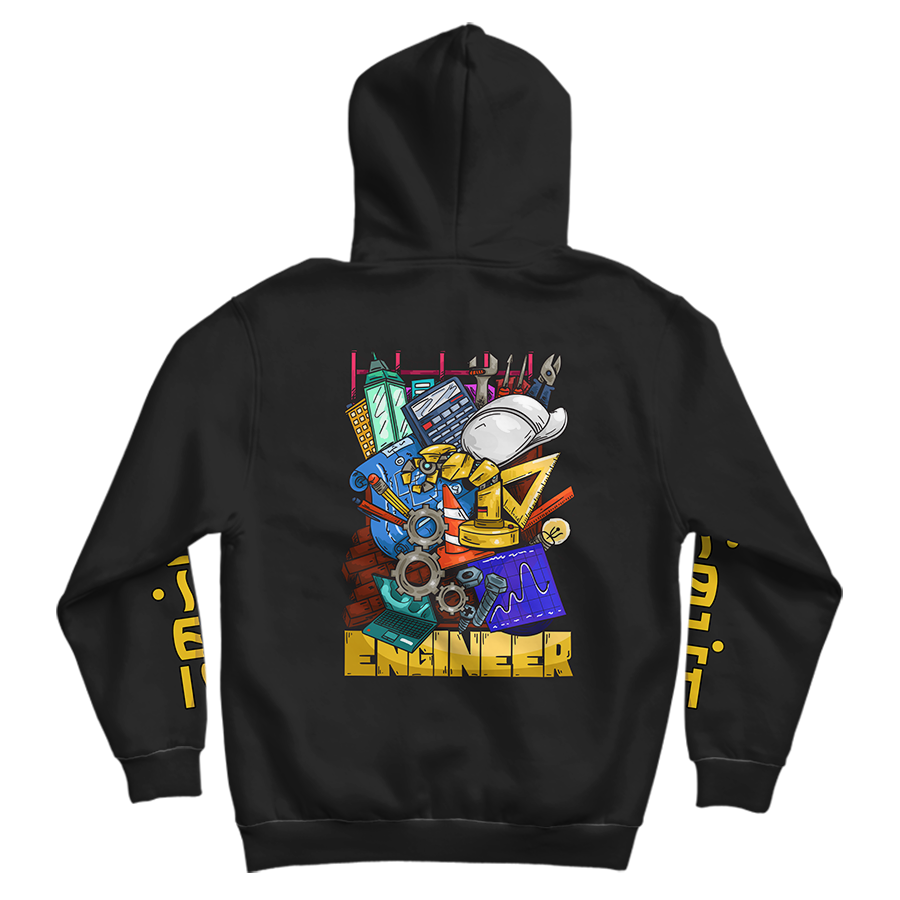 Engineer Doodle Front&Back Hoodie