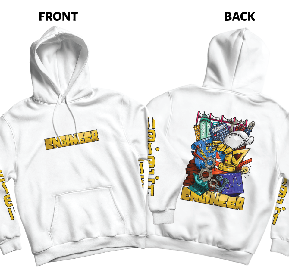 Engineer Doodle Front&Back Hoodie