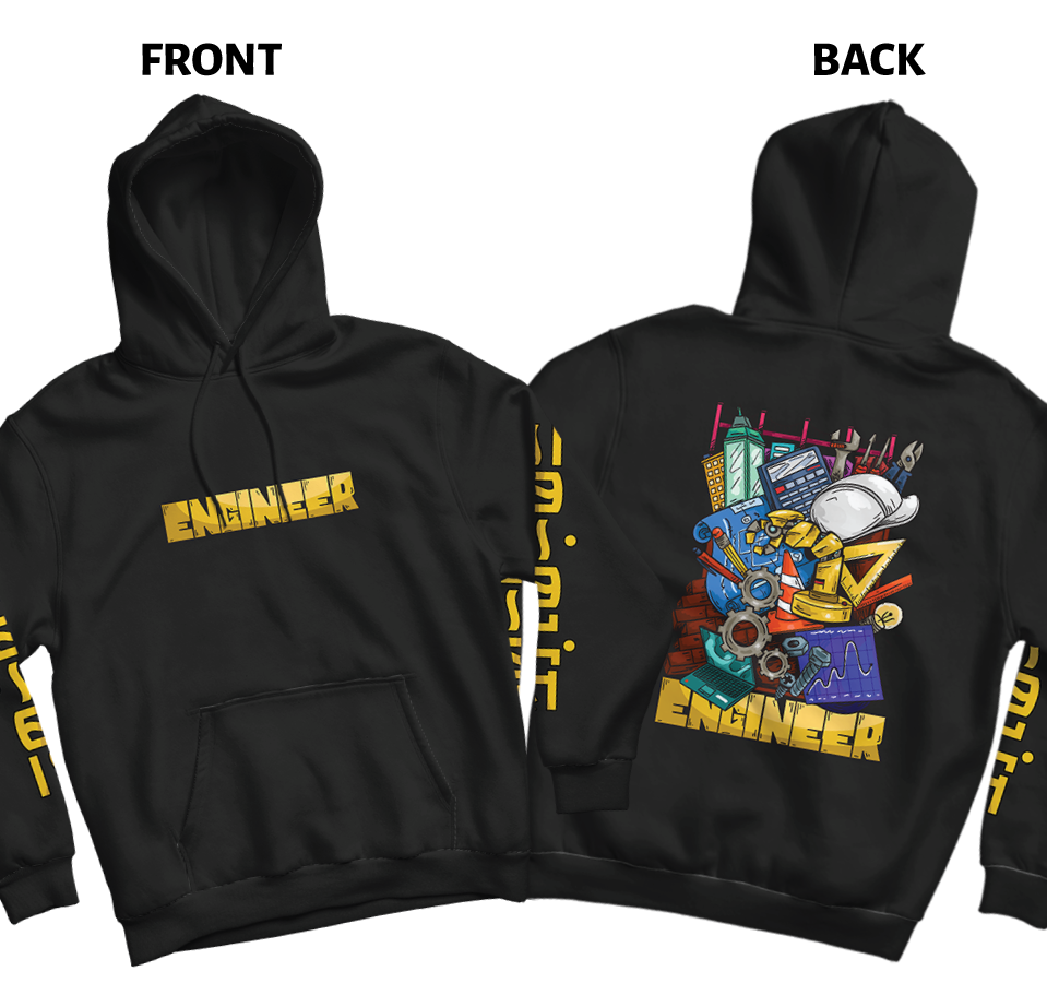 Engineer Doodle Front&Back Hoodie