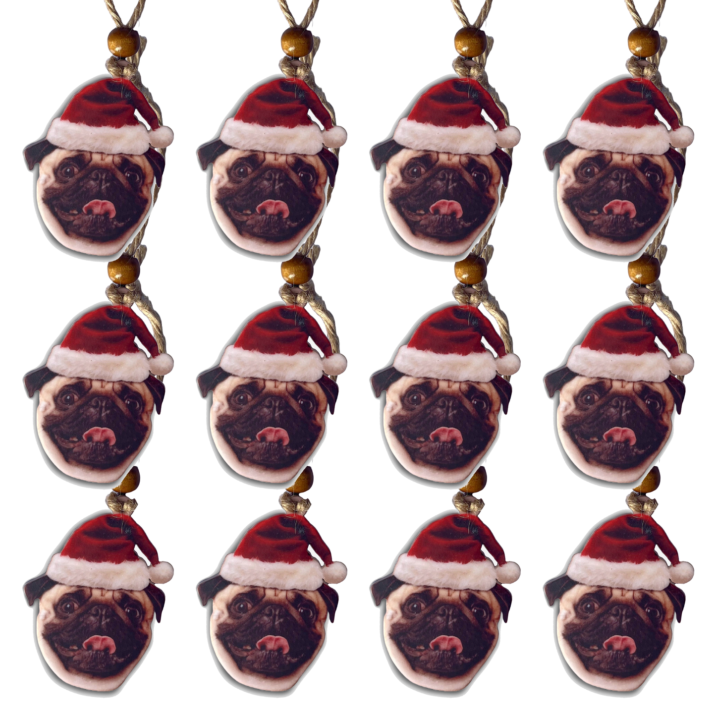 Acrylic Christmas Ornament: Santa Hat Pet