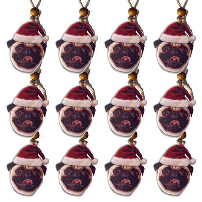 Acrylic Christmas Ornament: Santa Hat Pet