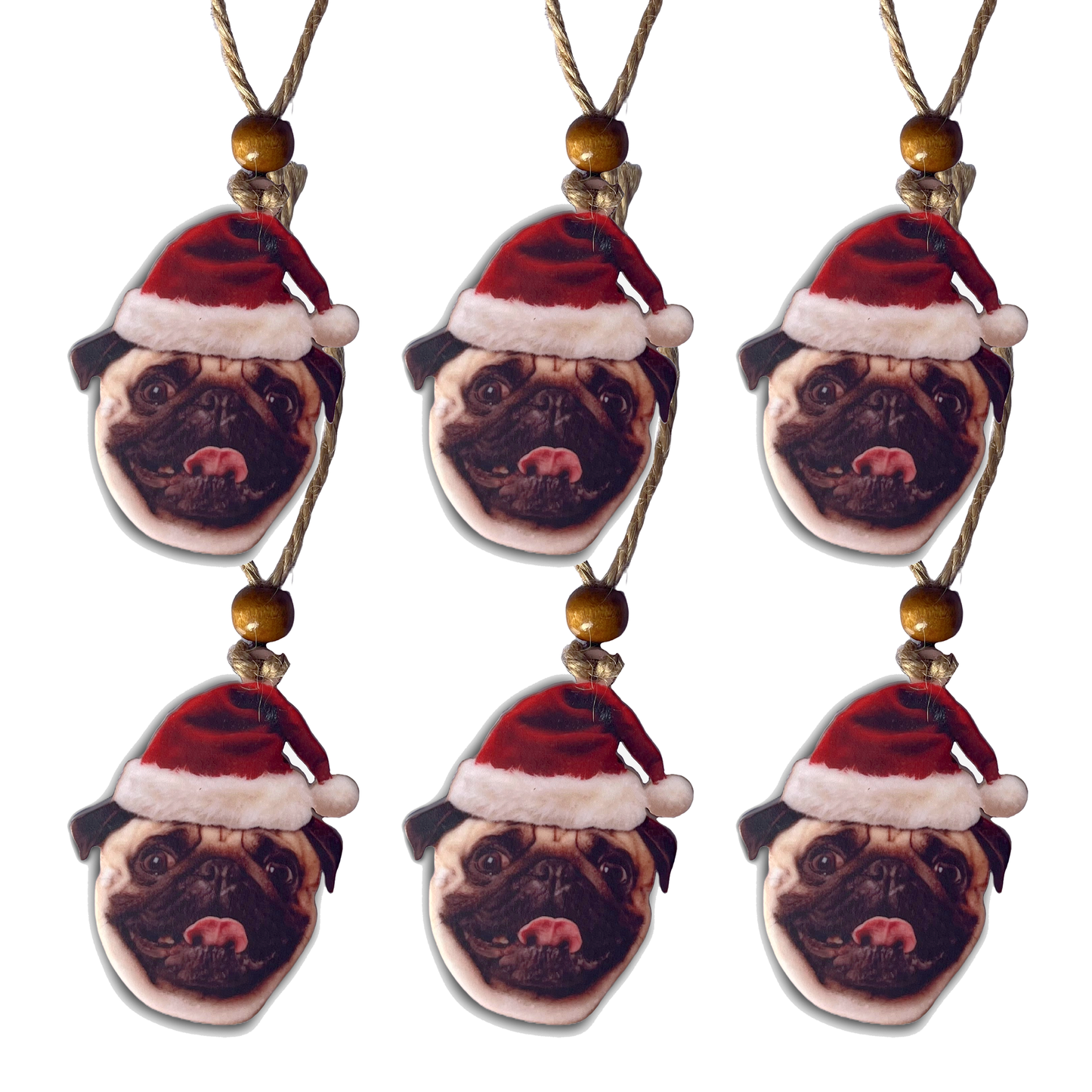 Acrylic Christmas Ornament: Santa Hat Pet