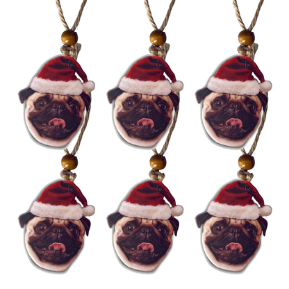 Acrylic Christmas Ornament: Santa Hat Pet