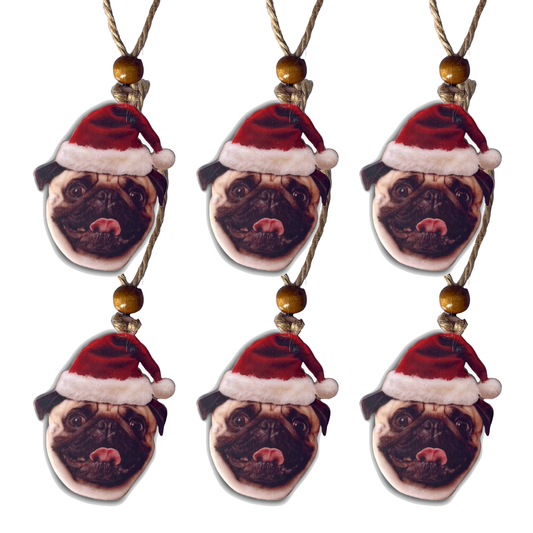 Acrylic Christmas Ornament: Santa Hat Pet