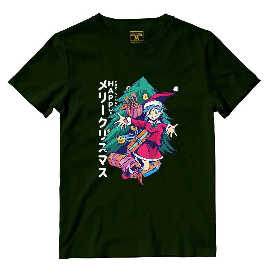 Cotton Shirt: Anime Girl Santa