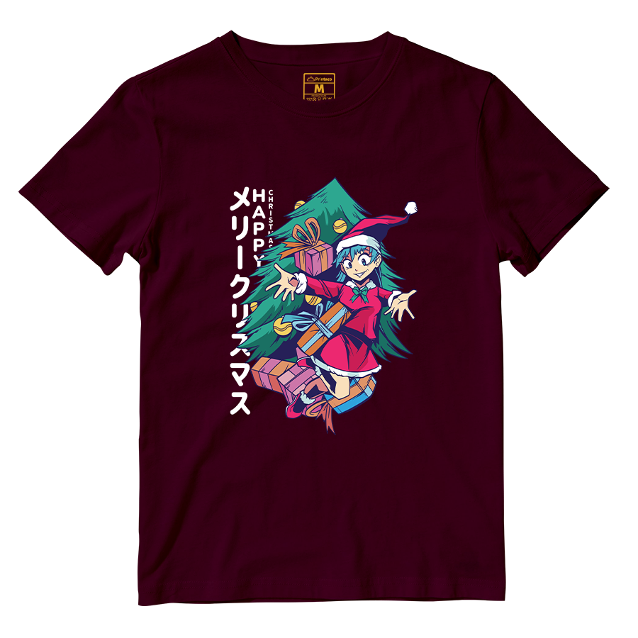 Cotton Shirt: Anime Girl Santa