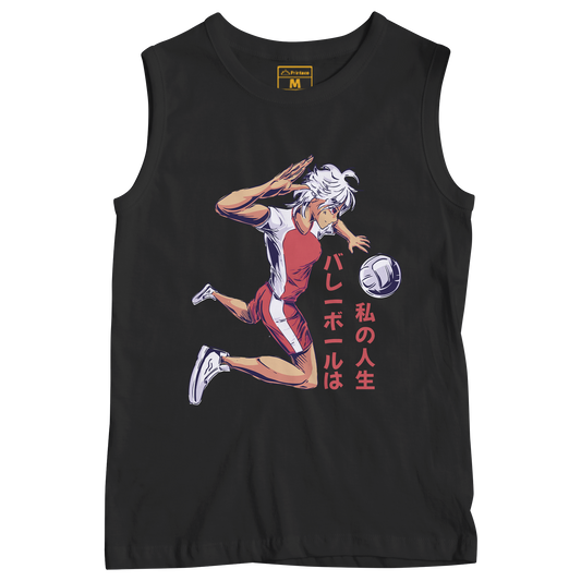 Sleeveless Drifit Shirt: Anime Girl Volleyball