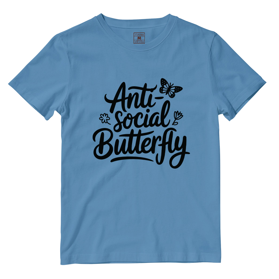 Cotton Shirt: Anti Social Butterfly