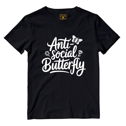 Cotton Shirt: Anti Social Butterfly