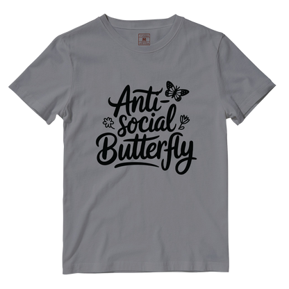 Cotton Shirt: Anti Social Butterfly