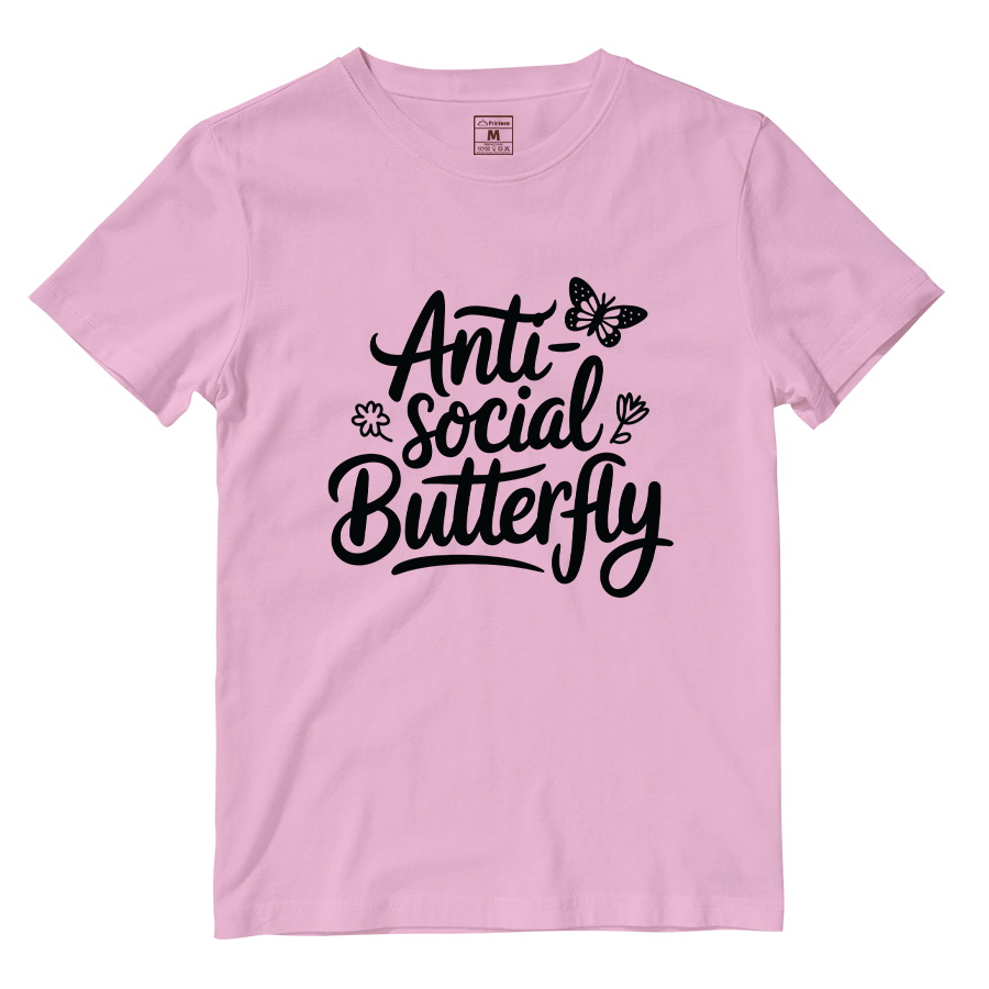 Cotton Shirt: Anti Social Butterfly