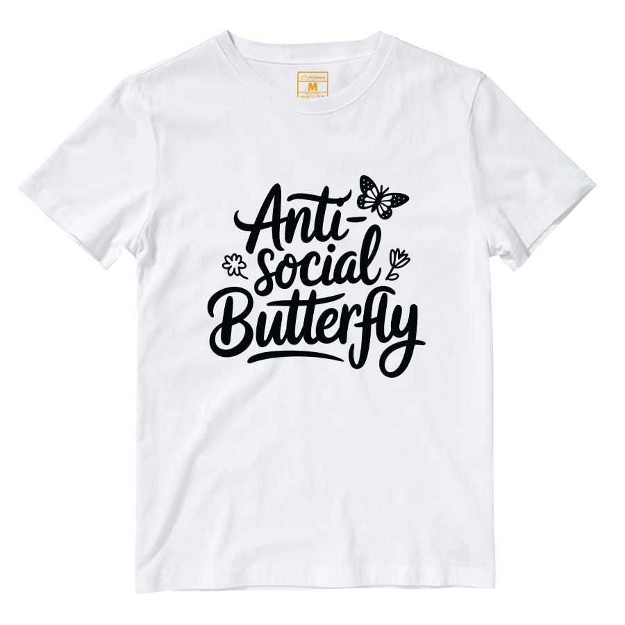 Cotton Shirt: Anti Social Butterfly