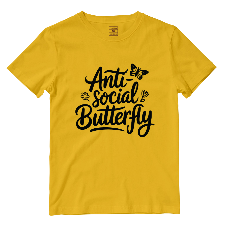 Cotton Shirt: Anti Social Butterfly
