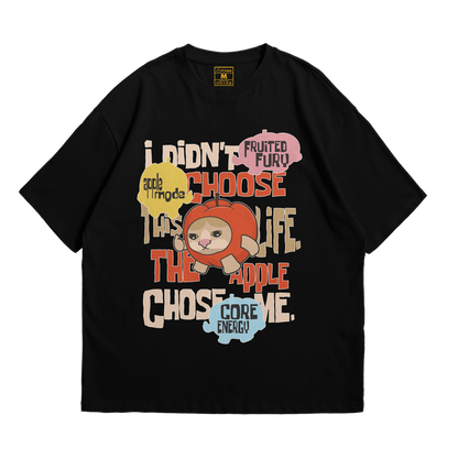 Premium Oversized Cotton Shirt: Apple Cat