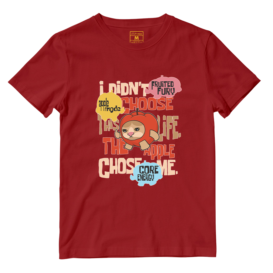 Cotton Shirt: Apple Cat