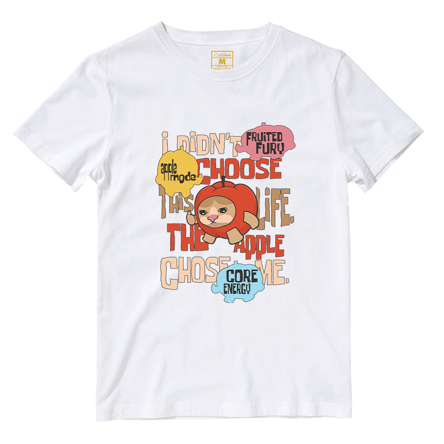 Cotton Shirt: Apple Cat