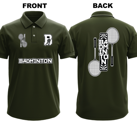 Drifit Polo Shirt: B for Badminton (Front & Back)