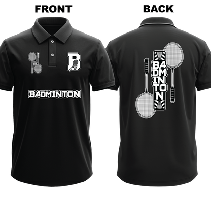 Drifit Polo Shirt: B for Badminton (Front & Back)