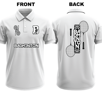 Drifit Polo Shirt: B for Badminton (Front & Back)