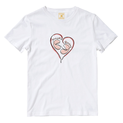 Cotton Shirt: Baby Feet Heart