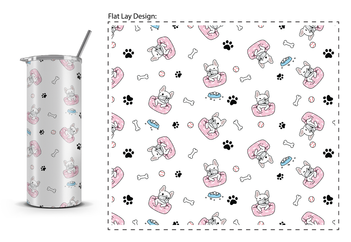 20oz. Slim Tumbler: Baby Pug