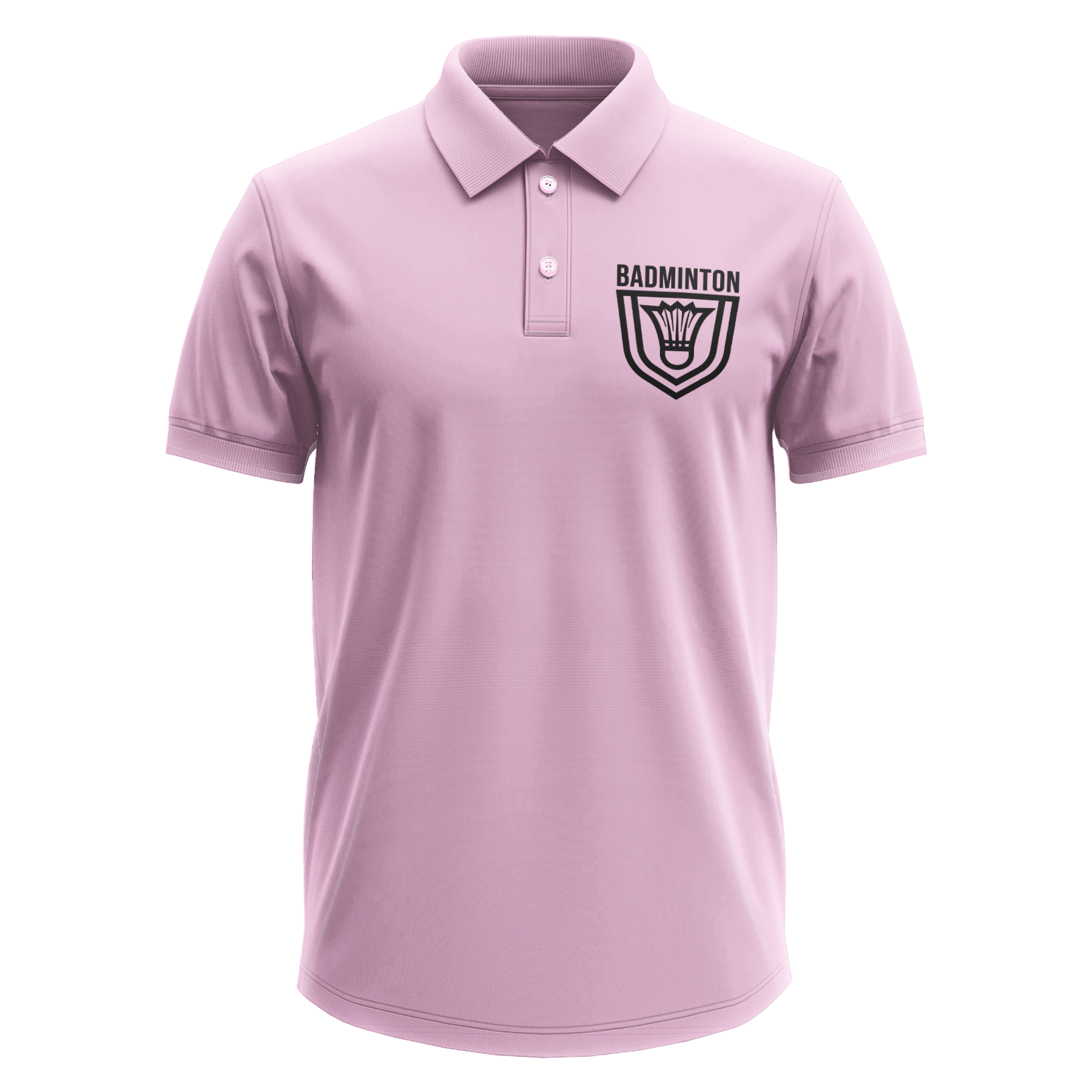 Drifit Polo Shirt: Badminton Badge Pocket Light Pink XS - Main Image
