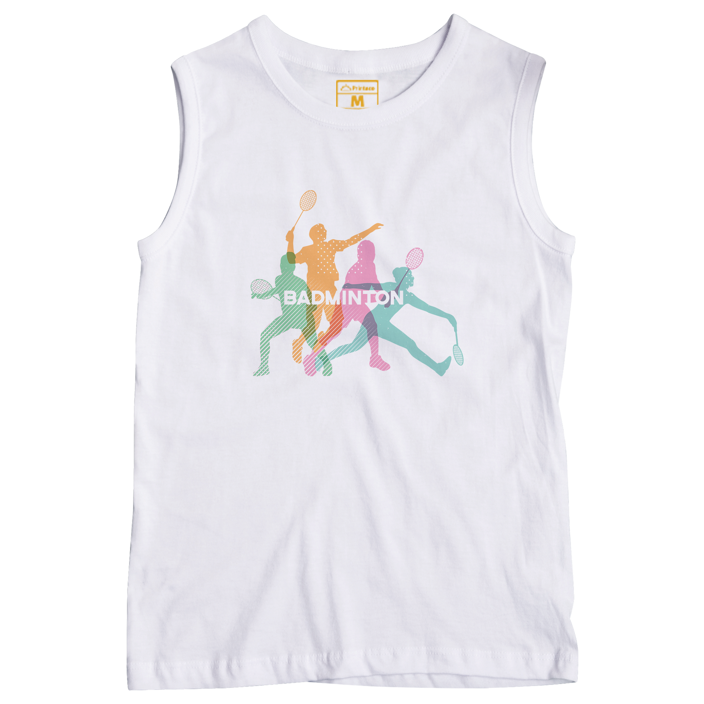 Sleeveless Drifit Shirt: Badminton Pastel