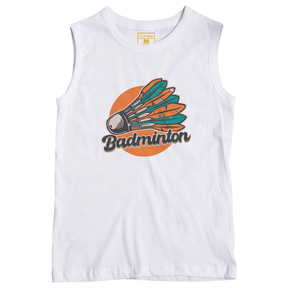 Sleeveless Drifit Shirt: Badminton Retro