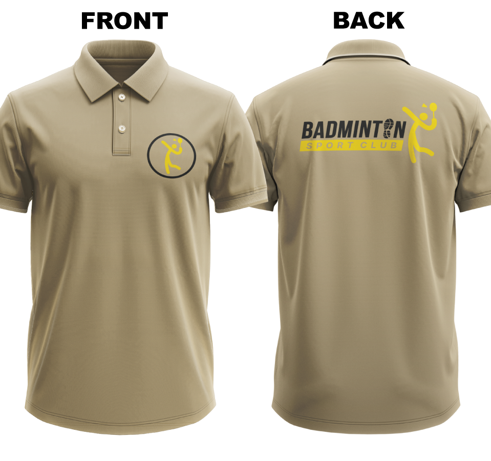 Drifit Polo Shirt: Vintage Badminton (Front & Back)