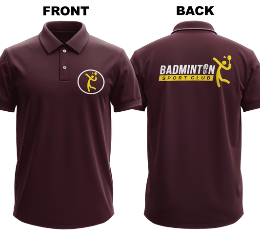 Drifit Polo Shirt: Vintage Badminton (Front & Back)