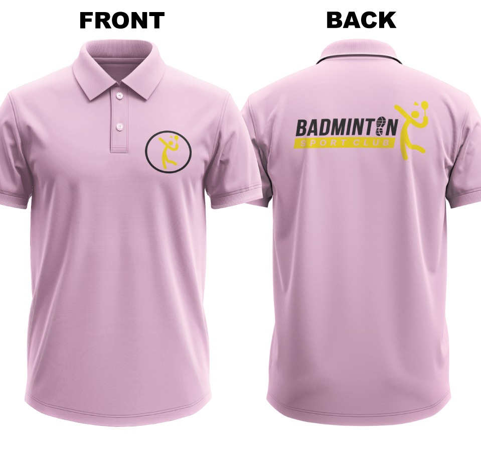 Drifit Polo Shirt: Vintage Badminton (Front & Back)