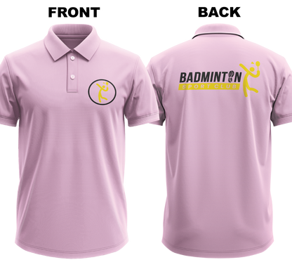Drifit Polo Shirt: Vintage Badminton (Front & Back)