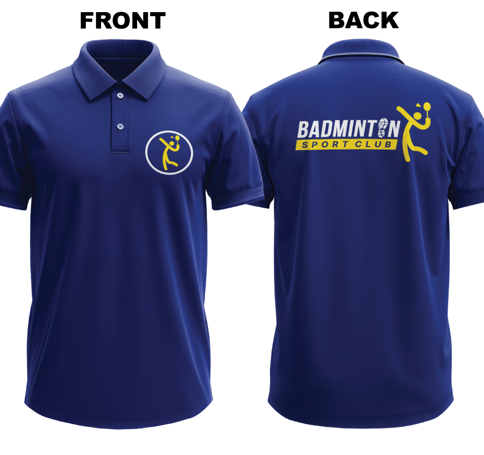 Drifit Polo Shirt: Vintage Badminton (Front & Back)